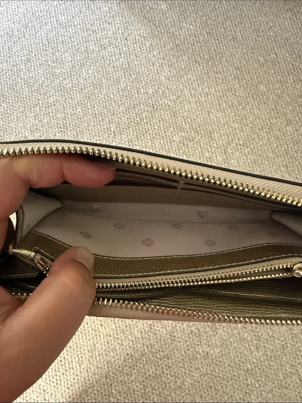 kate spade Gold Metallic Zip Around Wallet